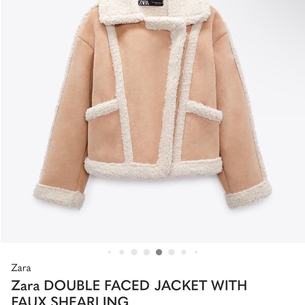Zara DOUBLE FACED JACKET WITH FAUX SHEARLING